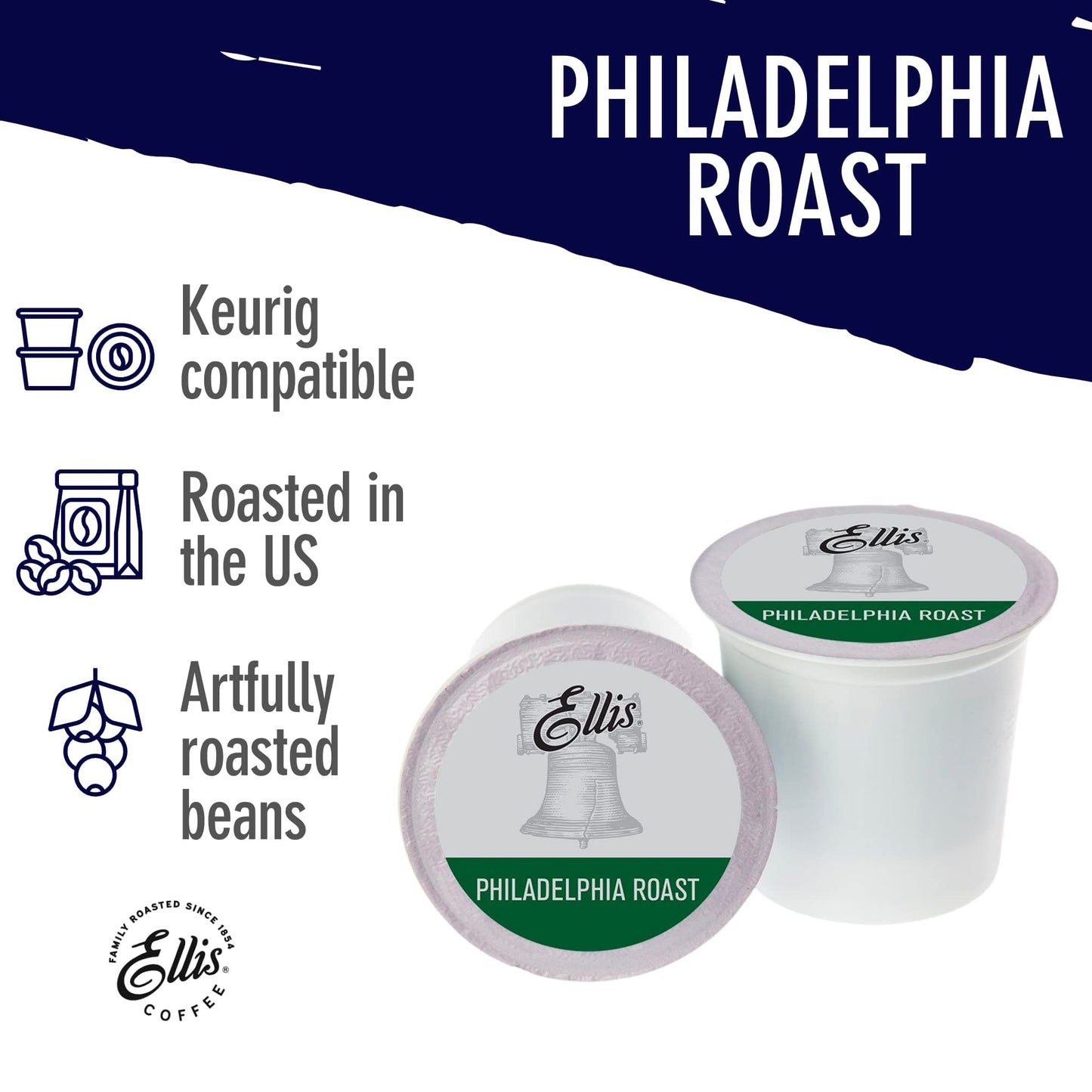 ELLIS COFFEE Medium Roast Single Serve Coffee Pods for K-Cups, 24 Count