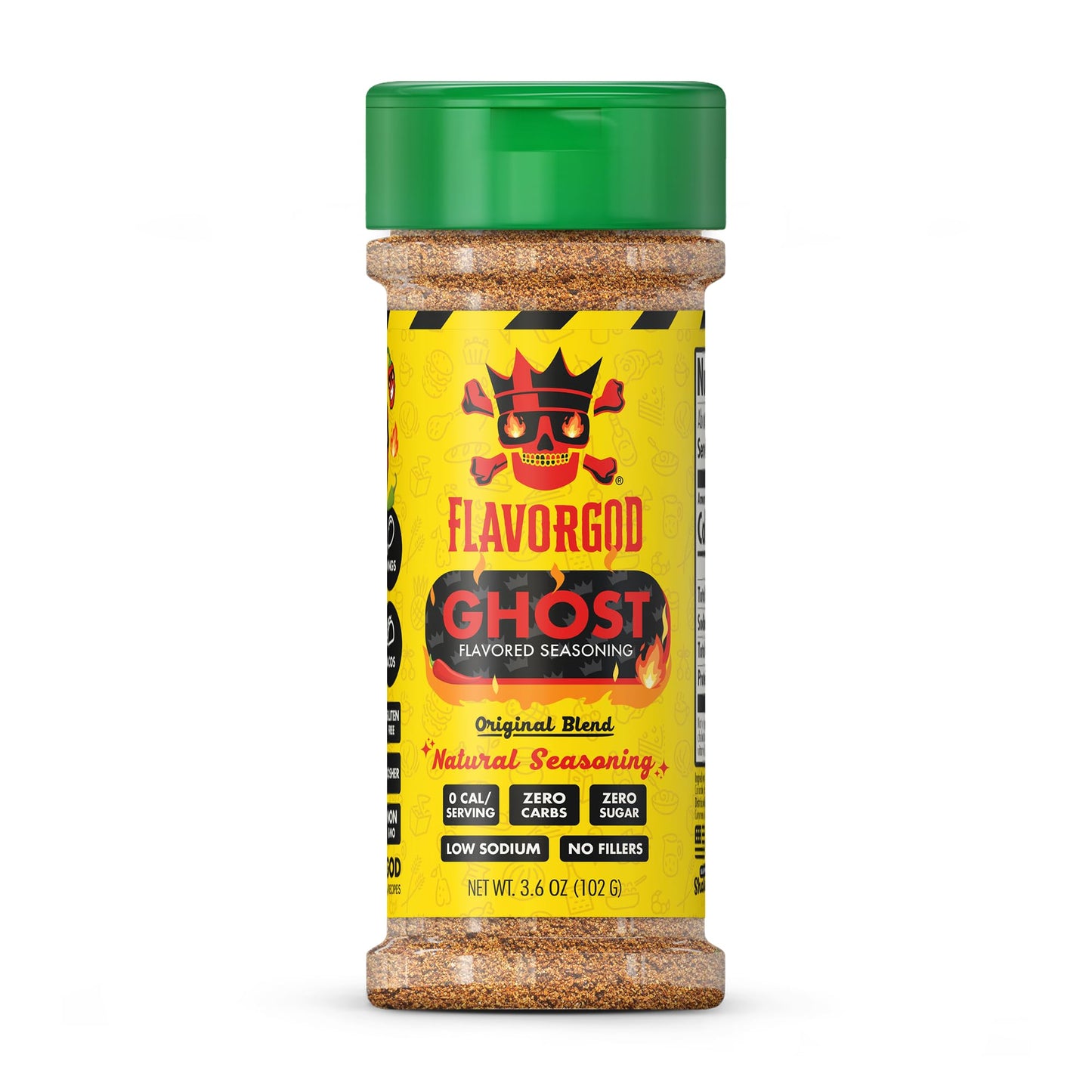 Ghost Pepper Seasoning Mix By Flavor God - Top-High Standardll Natural & Healthy Spice Blend For Grilling Chicken Beef Seafood Vegetables Eggs Salad Tacos & Pizza - Kosher Gluten-Free Dairy-Free Vegan Keto Friendly