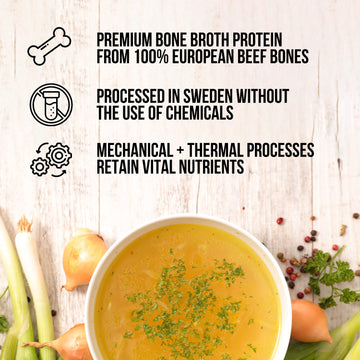 NAKED Beef Bone Broth Protein Powder - 21G Protein, 17G Collagen - Unflavored, Gluten-Free - 1LB