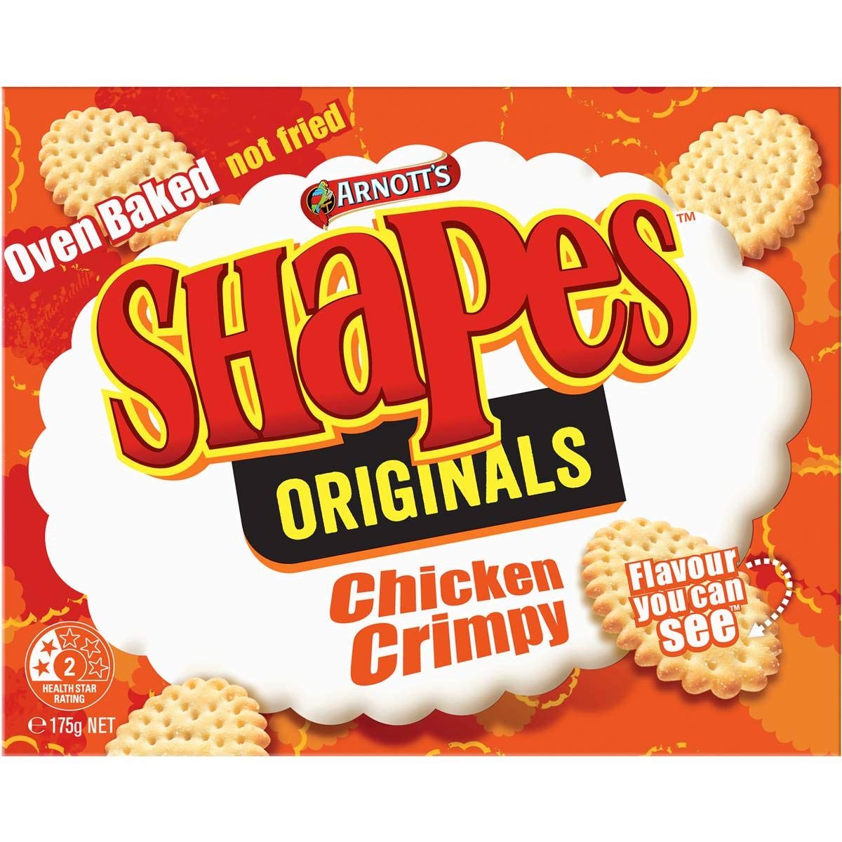 Australian Arnotts Shapes Crackers Crimpy Chicken 175g