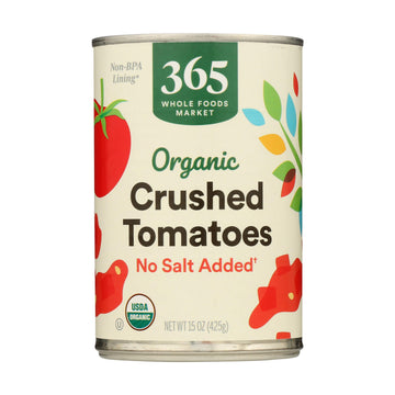 365 by Whole Foods Market Crushed Tomatoes, Organic, No Salt Added, 15 Ounce