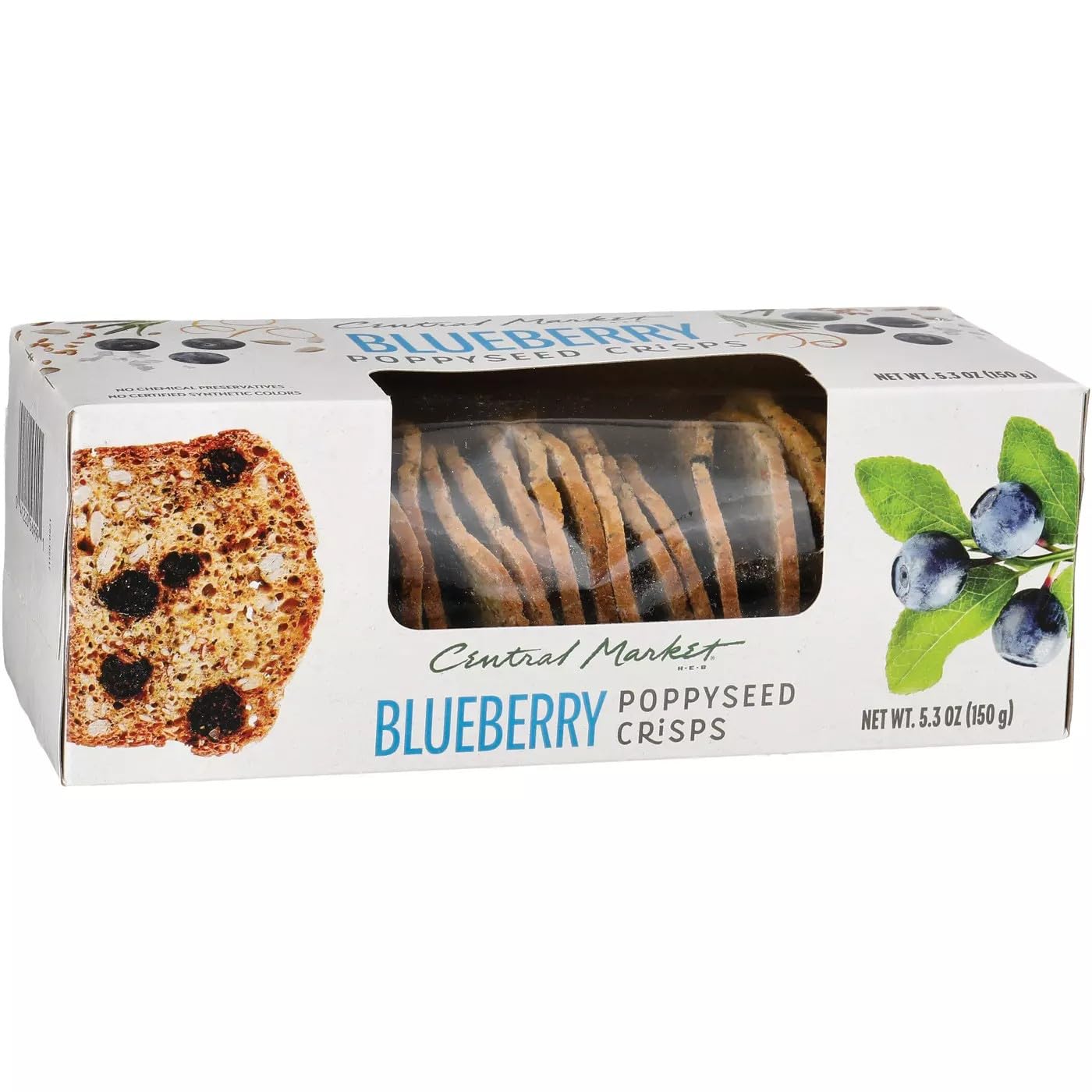 Central Market Blueberry Poppyseed Crisps 5.3 oz 2 Boxes