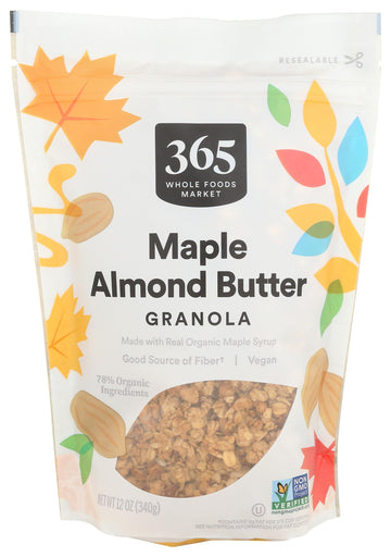 365 by Whole Foods Market Granola with Maple & Almond Butter, 12 Ounce Bag