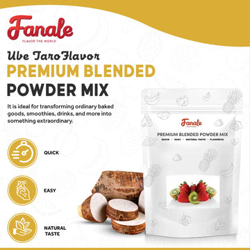 Fanale Ube Taro Bubble Tea Flavoring Powder - 2 lb - Purple Sweet Potato for Baking, Smoothies, Desserts, and Drinks