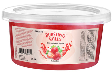 Strawberry Boba Pearls, Popping Bursting Boba, Bubble Pearls For Bubble Tea 1 Pound, No Artificial Colors (Strawberry, 1 LB Pack