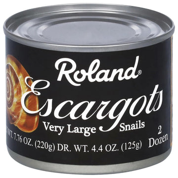Roland Very Large Escargot Snails, 7.75 oz Can - Gourmet Snails for Cooking and Recipes