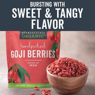 Viva Naturals Organic Dried Goji Berries, 32 Oz (2 Lb) Non-Gmo And Vegan Wolfberries, Perfect For Baking, Smoothies, Teas And Sn