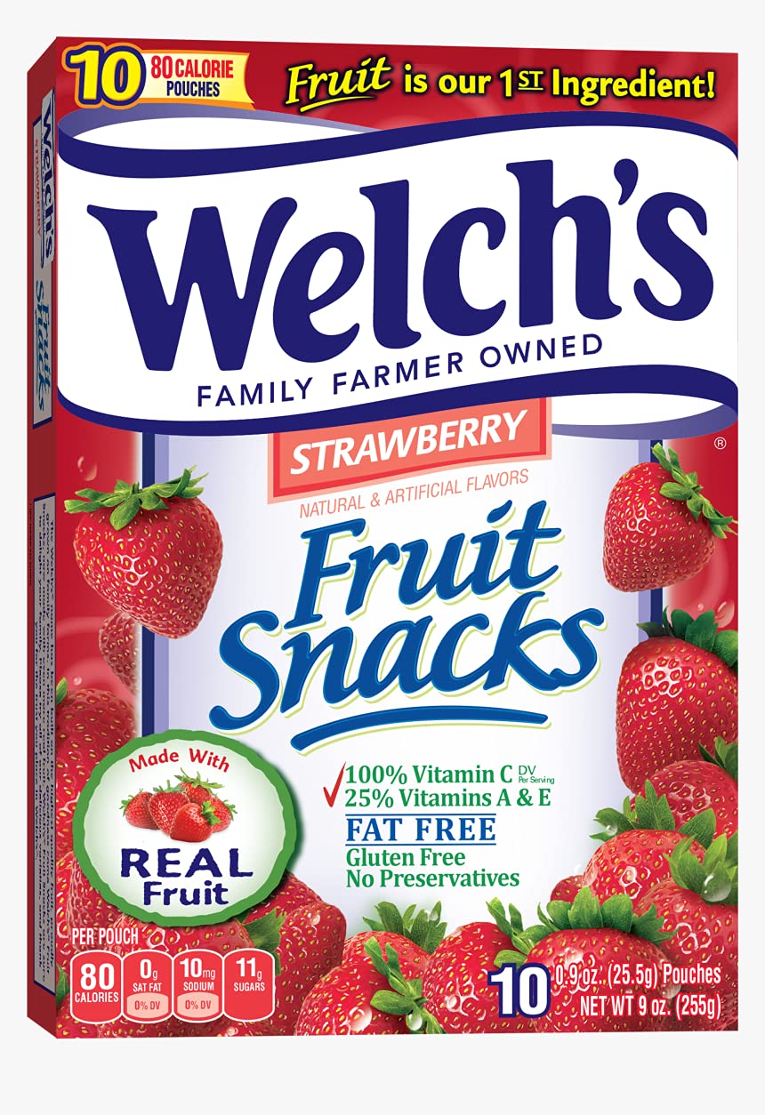 Welchs Fruit Snacks, Strawberry, 0.9 Oz, 10 Ct