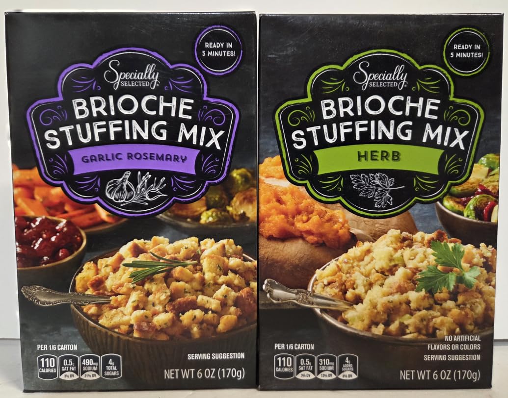 Specially Selected Brioche Stuffing Mix Garlic Rosemary & Herb 6oz 170g (Two Boxes)