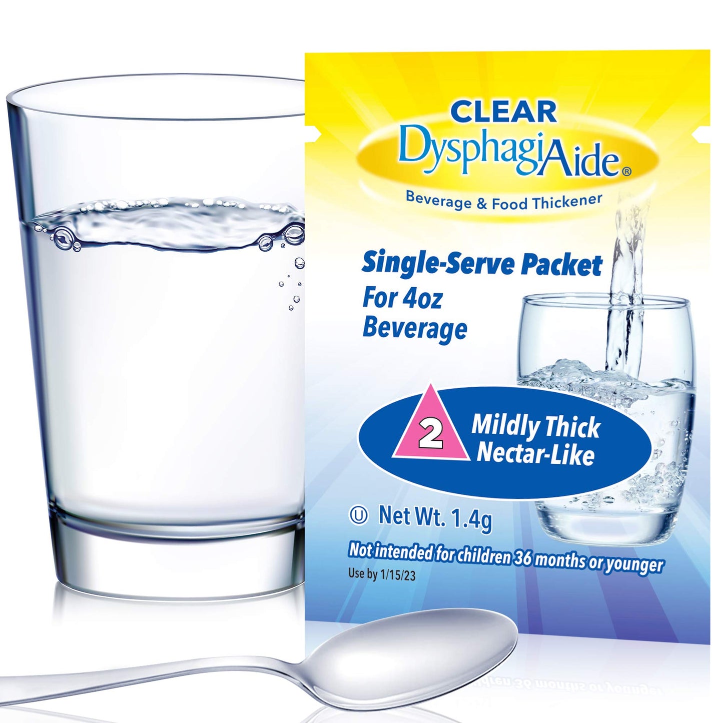 Clear Dysphagiaide Instant Beverage And Food Thickener Packets 24 Count Level 2-Nectar Thick