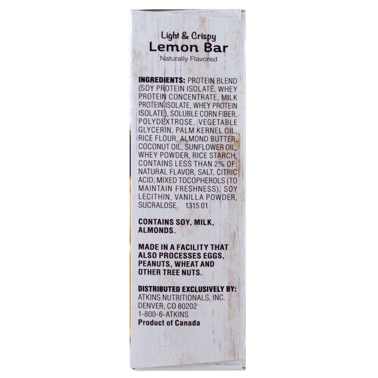 Atkins Snack Light Crispy Lemon Bar, 5 Little Bars (Pack Of 2)
