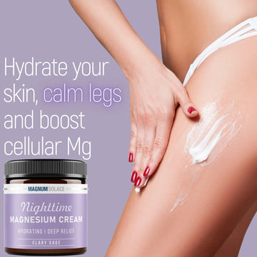 Magnesium Lotion - Nighttime Magnesium Cream - Apply To Legs, Arms Or Chest - Topical Magnesium Chloride - Usa Made And Safe For