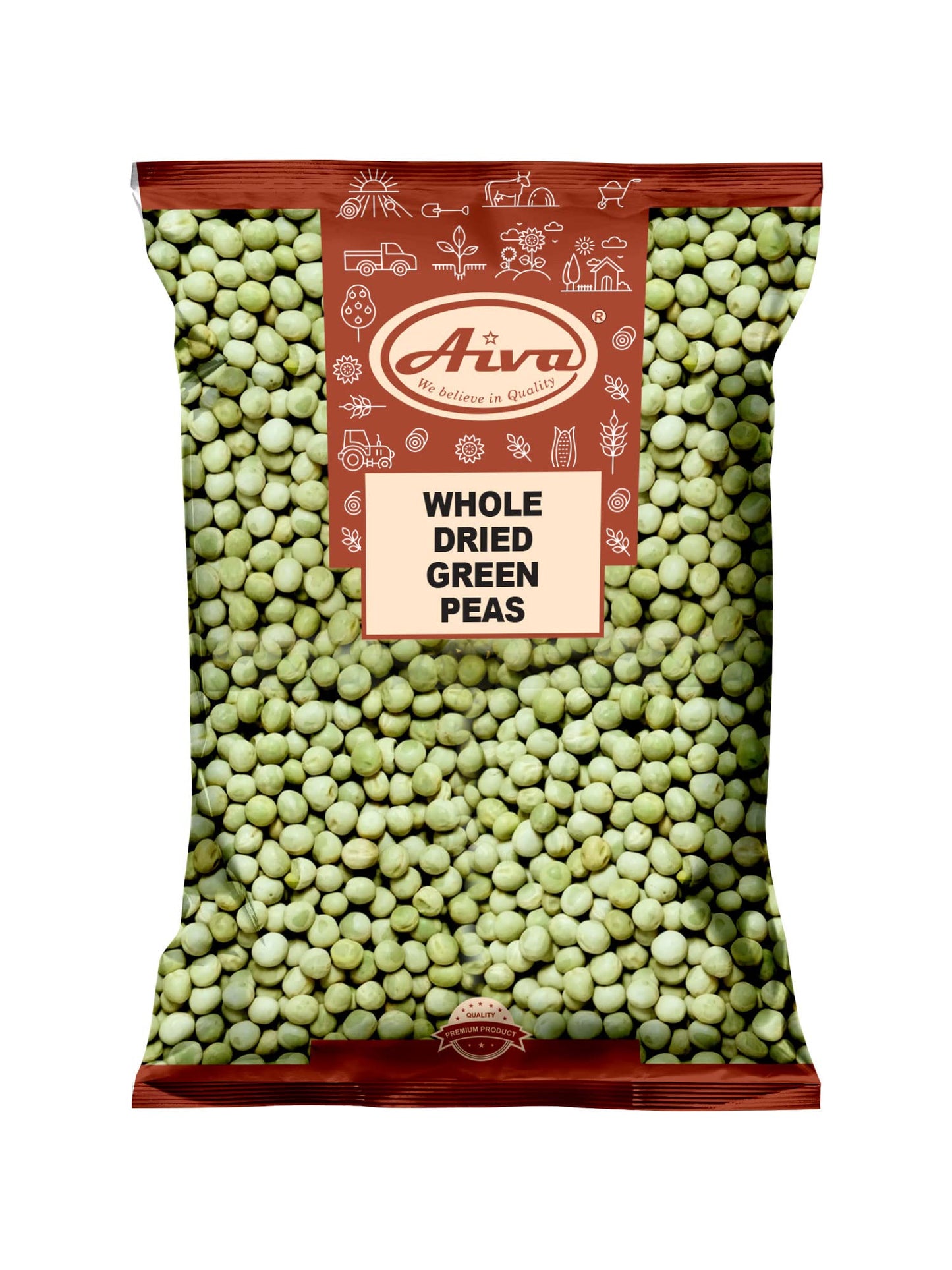 AIVA - Dried Green Peas (Vatana) - 4 LB