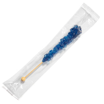 Candy Envy - Navy Blue Rock Candy Sugar Sticks - Blueberry Flavored - 24 Indiv. Wrapped