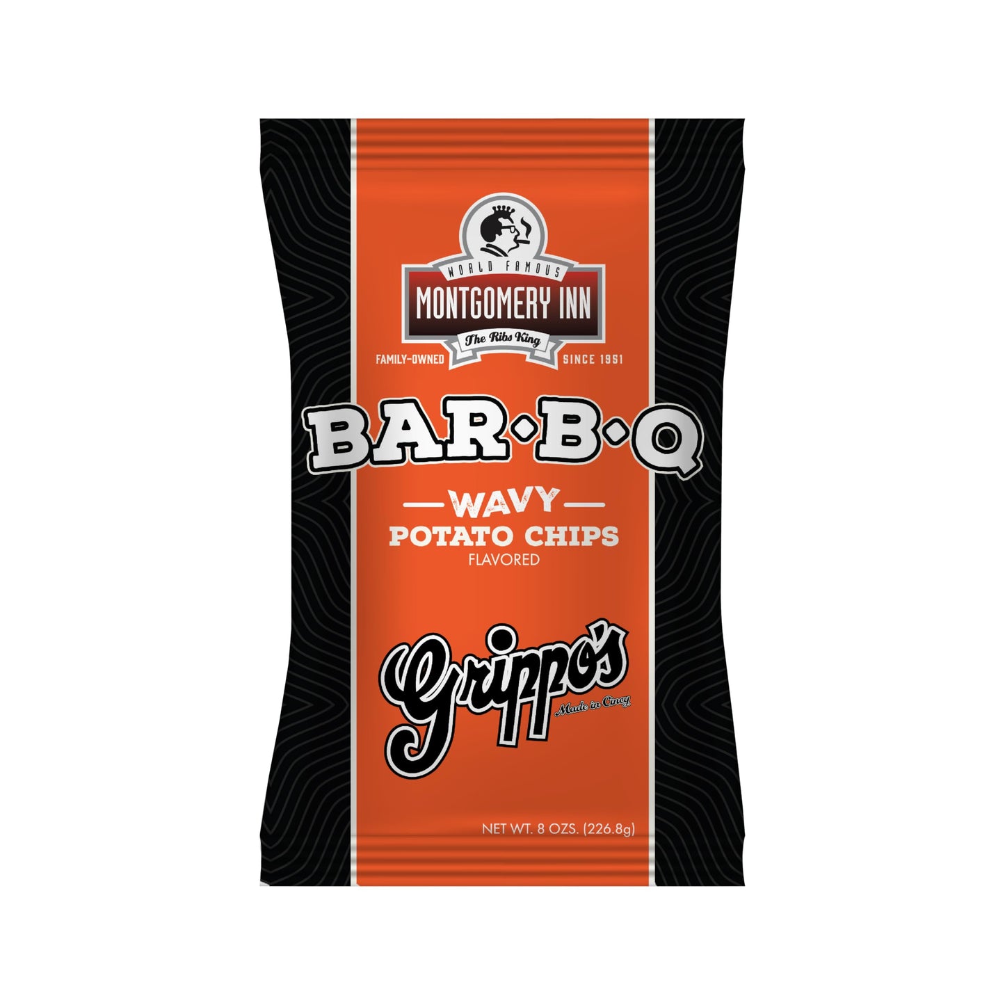 Grippos Original Montgomery Inn Wavy Barbecue Potato Chips | 8 oz | 1 Pack
