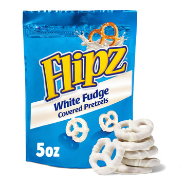 Flipz White Fudge Covered Pretzel, 5 Ounce (Pack of 6)