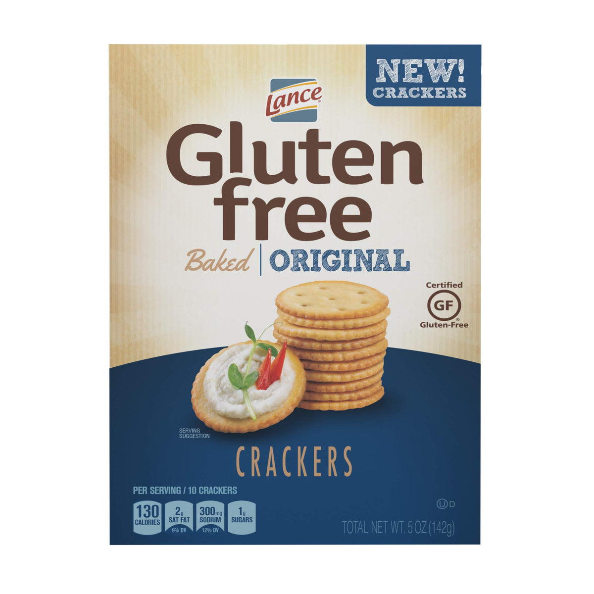 Lance Gluten Free Crackers, Original Baked, 5 Ounce (Pack of 12)