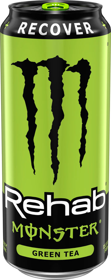 Monster Energy Rehab Iced Tea - Green Tea + Energy, 15.5 Oz, Pack of 15