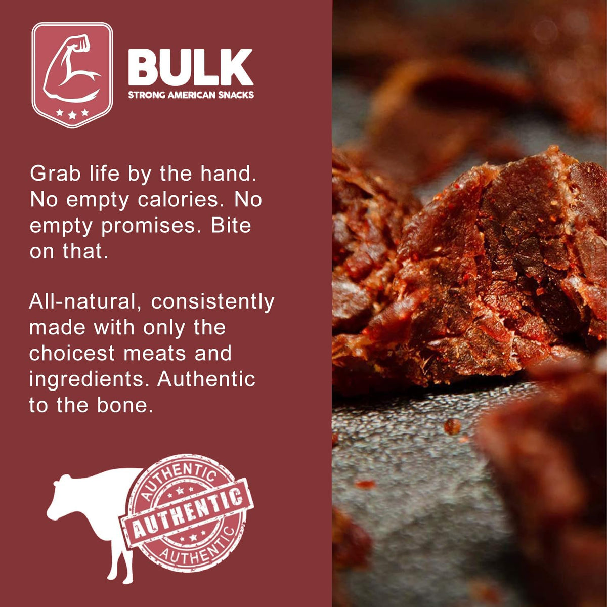 Bulk Brisket Jerky Hot Teriyaki 1 Pound - All Natural Gluten Free