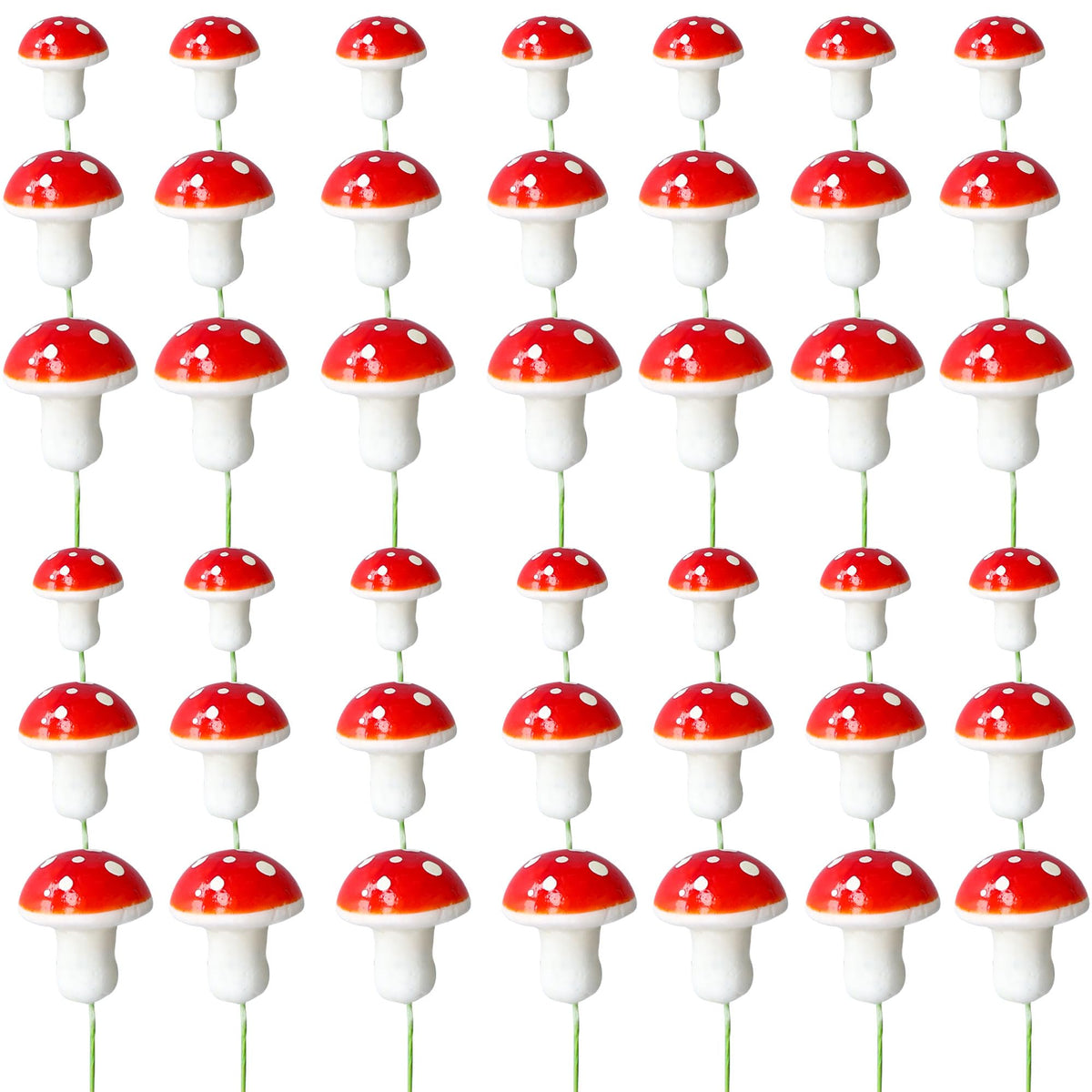 Gyufise 30Pcs Mushroom Cake Decorations Red Mini Mushroom Toothpicks Mushroom Cupcake Toppers Mushroom Cake Picks For Birthday Baby Shower Party Micro Landscape Decorations