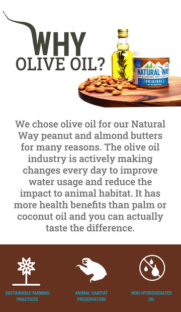 Natural Way Almond Butter, Original, (1) 16 Ounce Jar - Made With Olive Oil, No Hydrogenated Oils, Non-Gmo, Gluten Free