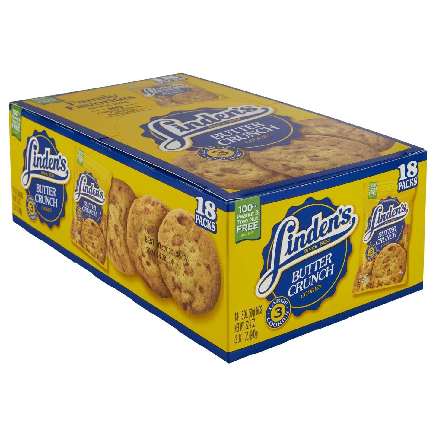 Lindens Chocolate Chippers Bite Size Cookies 36-2 oz Total 72oz