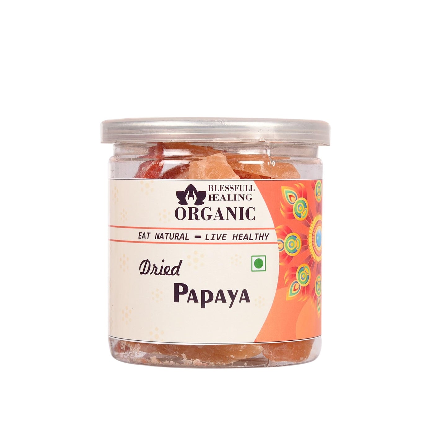 Blessfull Healing Organic Dried Papaya 250 Gram Airtight Container