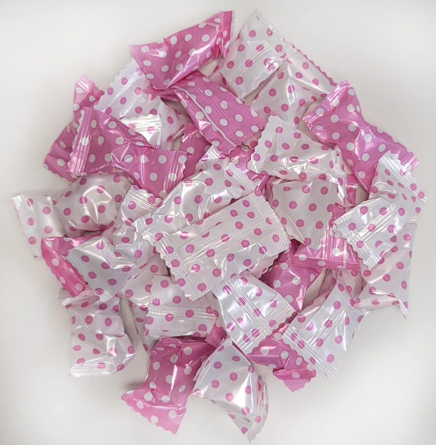 Polka Dot Peppermints 100Ct - Individually Wrapped (Pink Pastel)