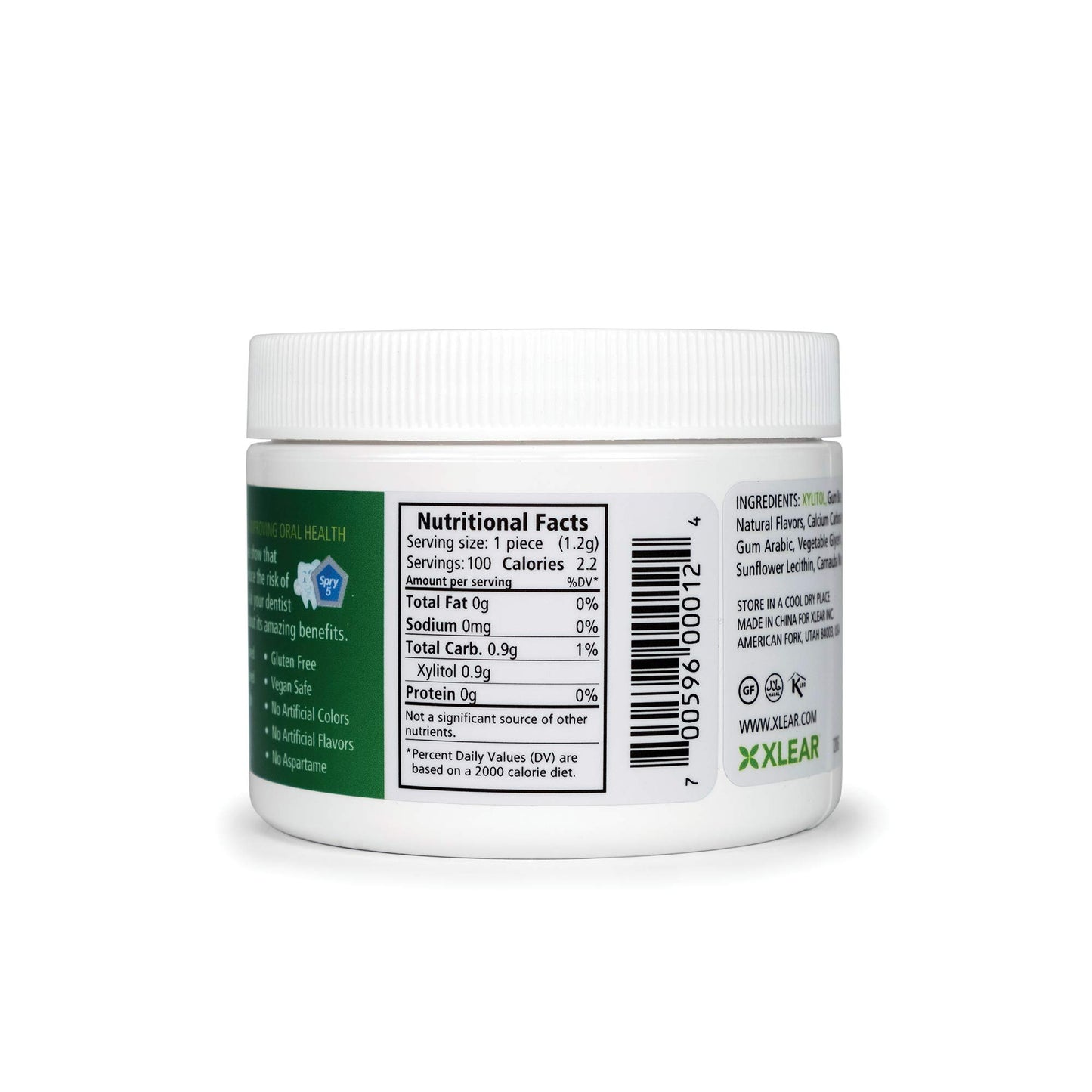 Spry Chewing Gum 100 Ct (Spearmint)