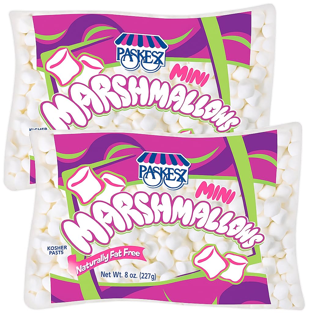 Mini Marshmallows 8 oz (2 Pack) | Soft & Fluffy Marshmallows for Hot Chocolate, Baking, Smores & Treats