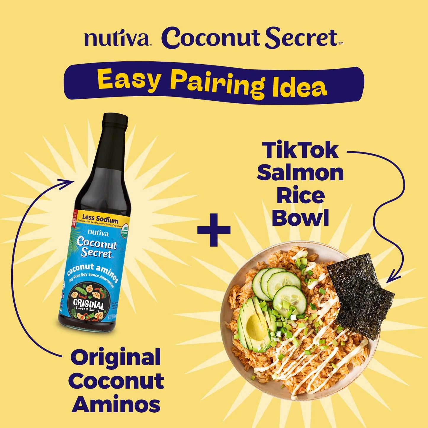 Coconut Secret, Organic Liquid Coconut Aminos, 8 fl oz (pack of 4), All-Purpose Seasoning Sauce & Marinade, Soy-Free Soy Sauce A