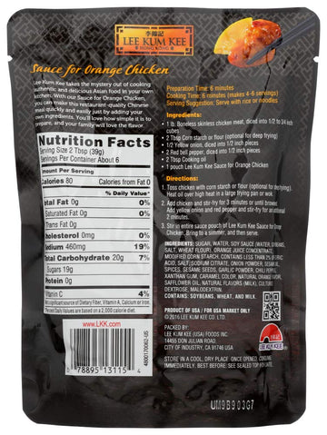 Lee Kum Kee Sauce for Orange Chicken, 8 Ounce (Pack of 4)