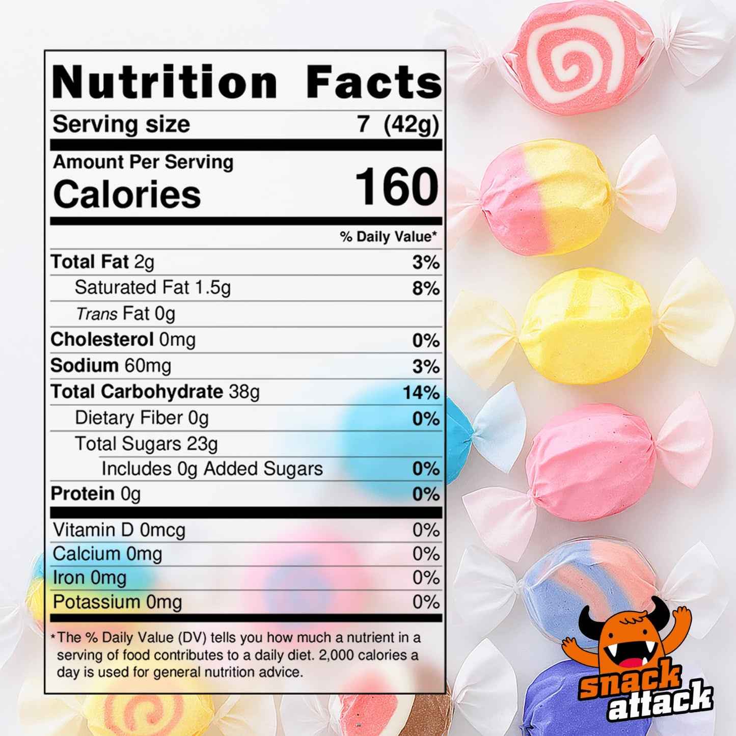 Banana Salt Water Taffy By Snack Attack, Individually Wrapped Bulk 2Lb Bag - Chewy Saltwater Taffy Candy, Classic Banana Flavor