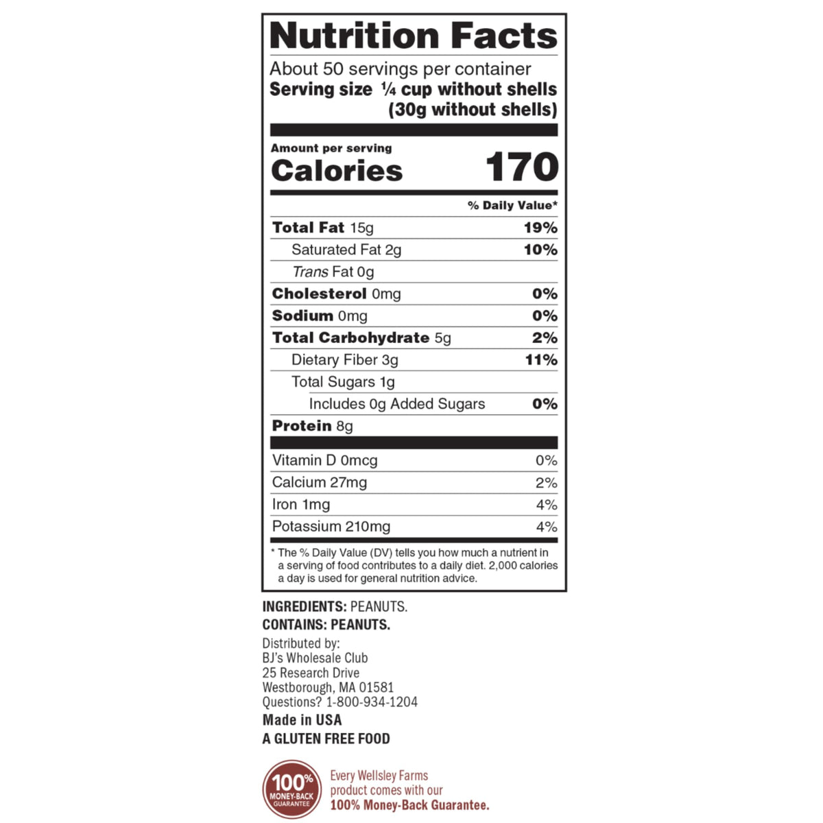 Wellsley Farms Unsalted & Roasted In-Shell Peanuts, 80.0 Ounce