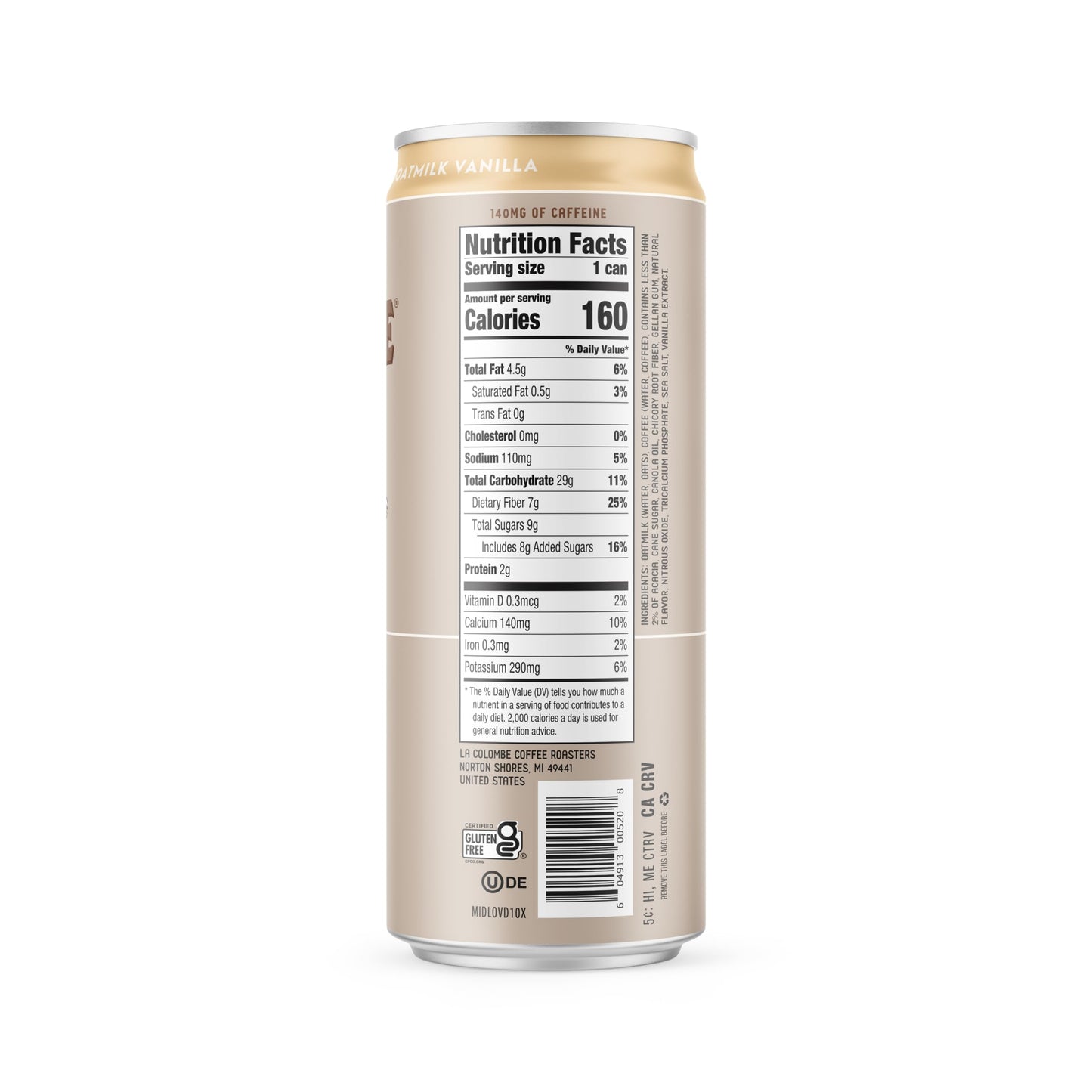 La Colombe Vanilla Draft Latte with Oatmilk, 11 Fl Oz - Single Can