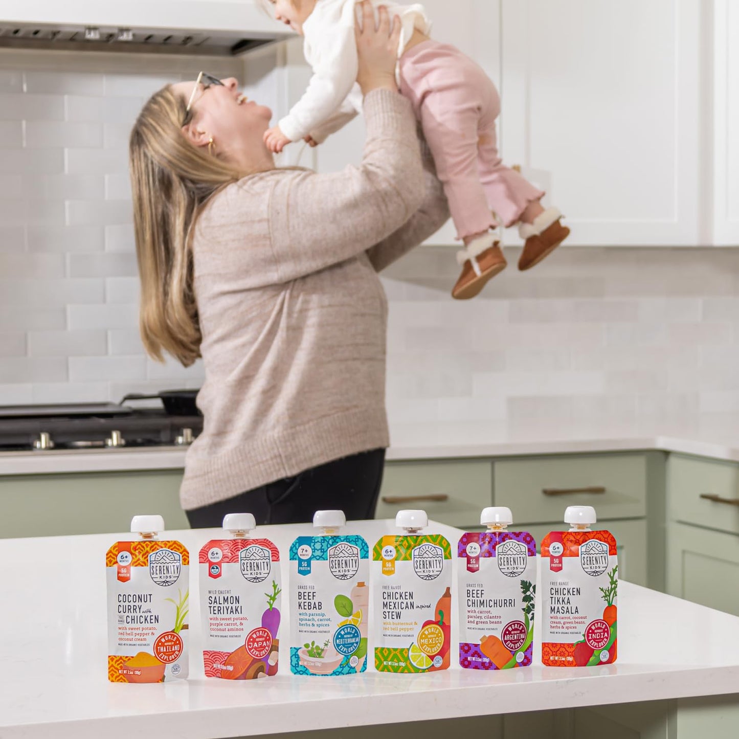 Serenity Kids 6+ Months Chicken Mexican Stew Baby Food Pouch - 3.5 Oz, Pack Of 12 - Dv 5G Protein Baby Protein Pouches - Chicken Veggie Puree - On-The-Go Convenience