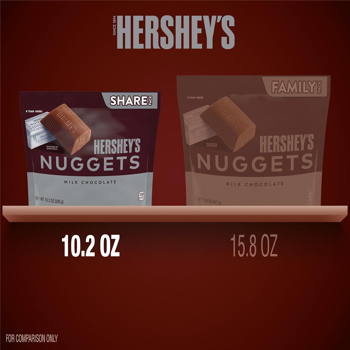 HERSHEYS NUGGETS Milk Chocolate Candy Share Pack 10.2 Oz