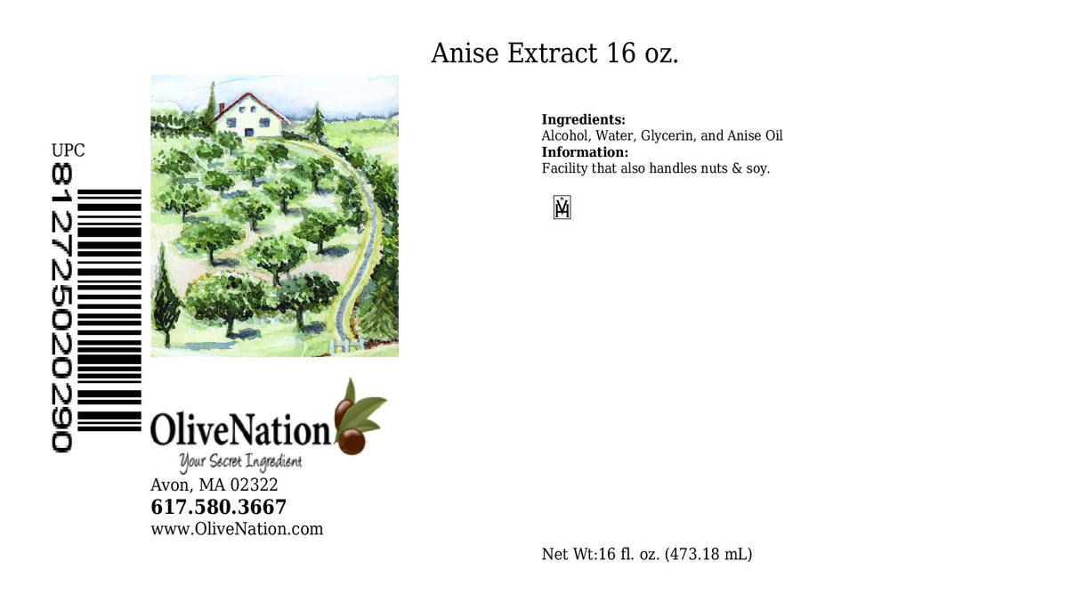 OLIVENATION Star Anise Flavor Extract - Vegan, Gluten Free, Kosher - 16 Fl Oz