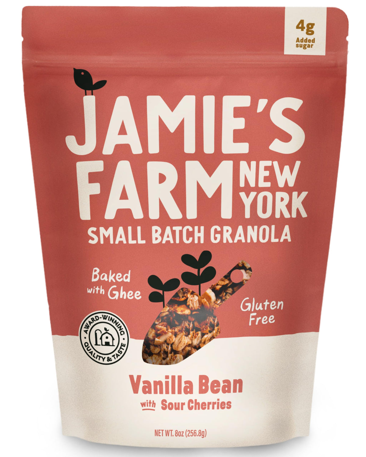 JamieS Farm Vanilla Bean With Sour Cherries Granola Gluten-Free Baked With Ghee (8Oz Bag)
