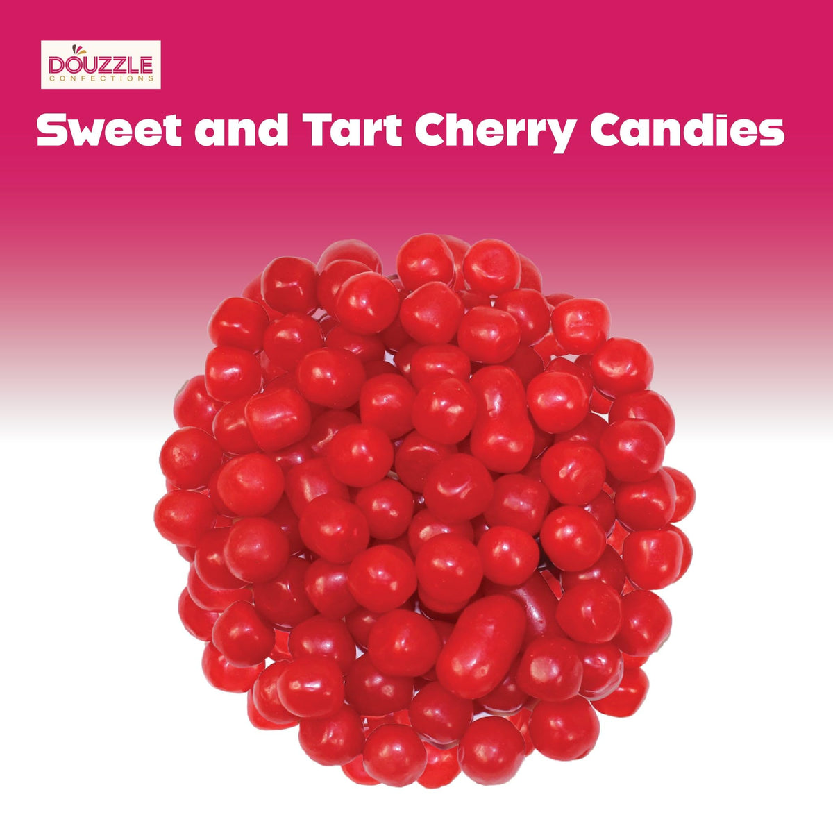 DOUzzle Back To School Cherry Sours Red Candy Balls, Chewy Candies (3oz, 1 Pack) Party Favor, Goodie Bag & Pinata Filler - Glute