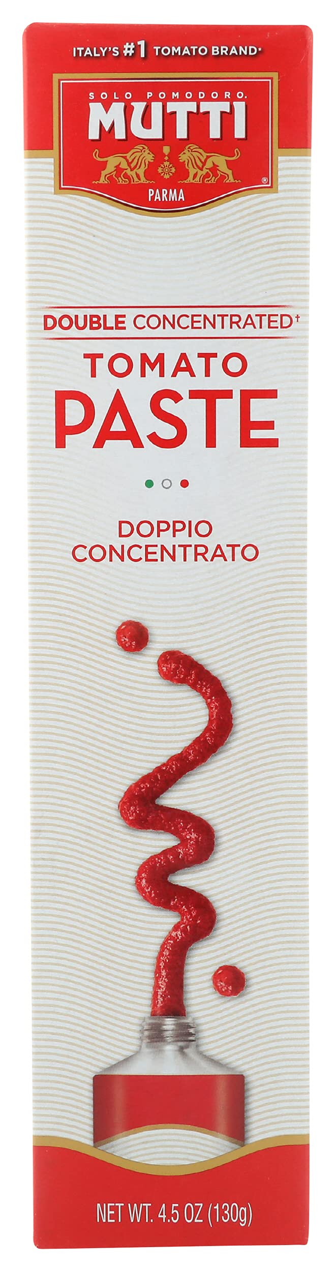 Mutti Double Concentrated Tomato Paste (Doppio Concentrato), 4.5 oz. Tube | 1 Pack | Italys #1 Brand of Tomatoes | Tube Tomato P