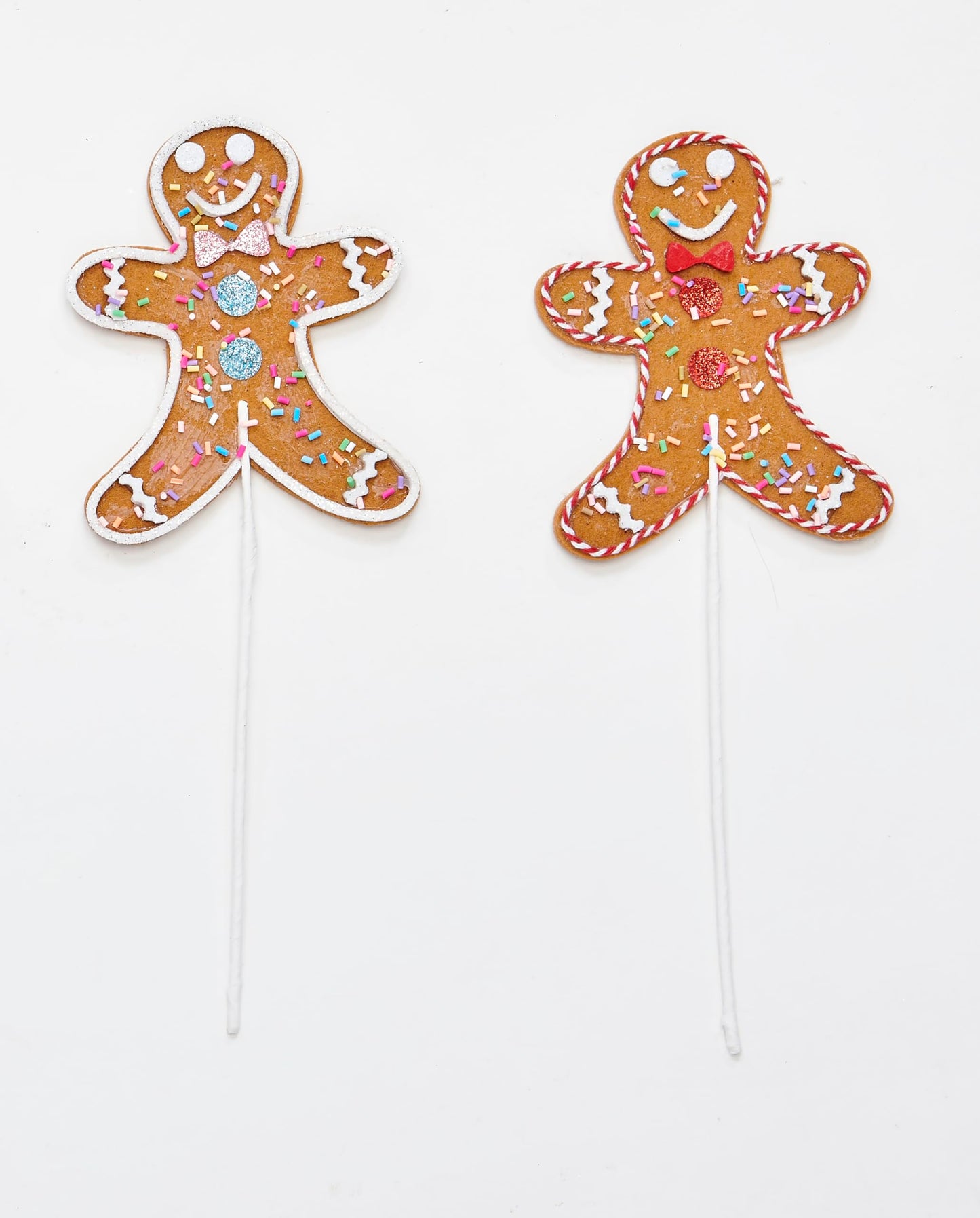 10.5 Gingerbread Candy Man Pick, 2 Assorted, Set of 12