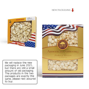 American Ginseng Slices From Wisconsin (Sliced Ginseng Root)Wisconsin Grown!Most People Use It To Make Ginseng Tea! Good For Health! (American Ginseng Slices (Small Round), 4 Boxes Of 1 Pound)