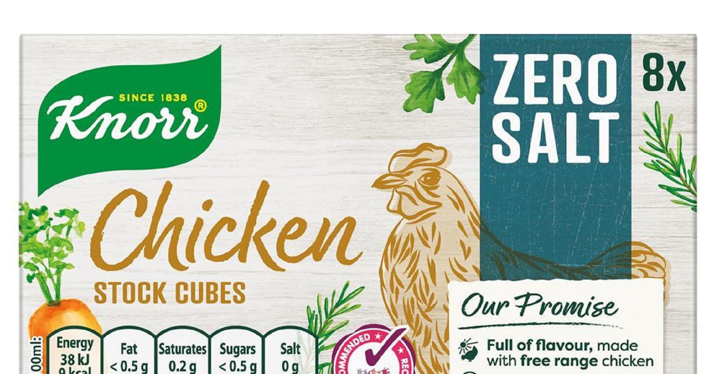 Knorr Zero Salt Chicken Stock Cubes 8x9g (0.31oz)