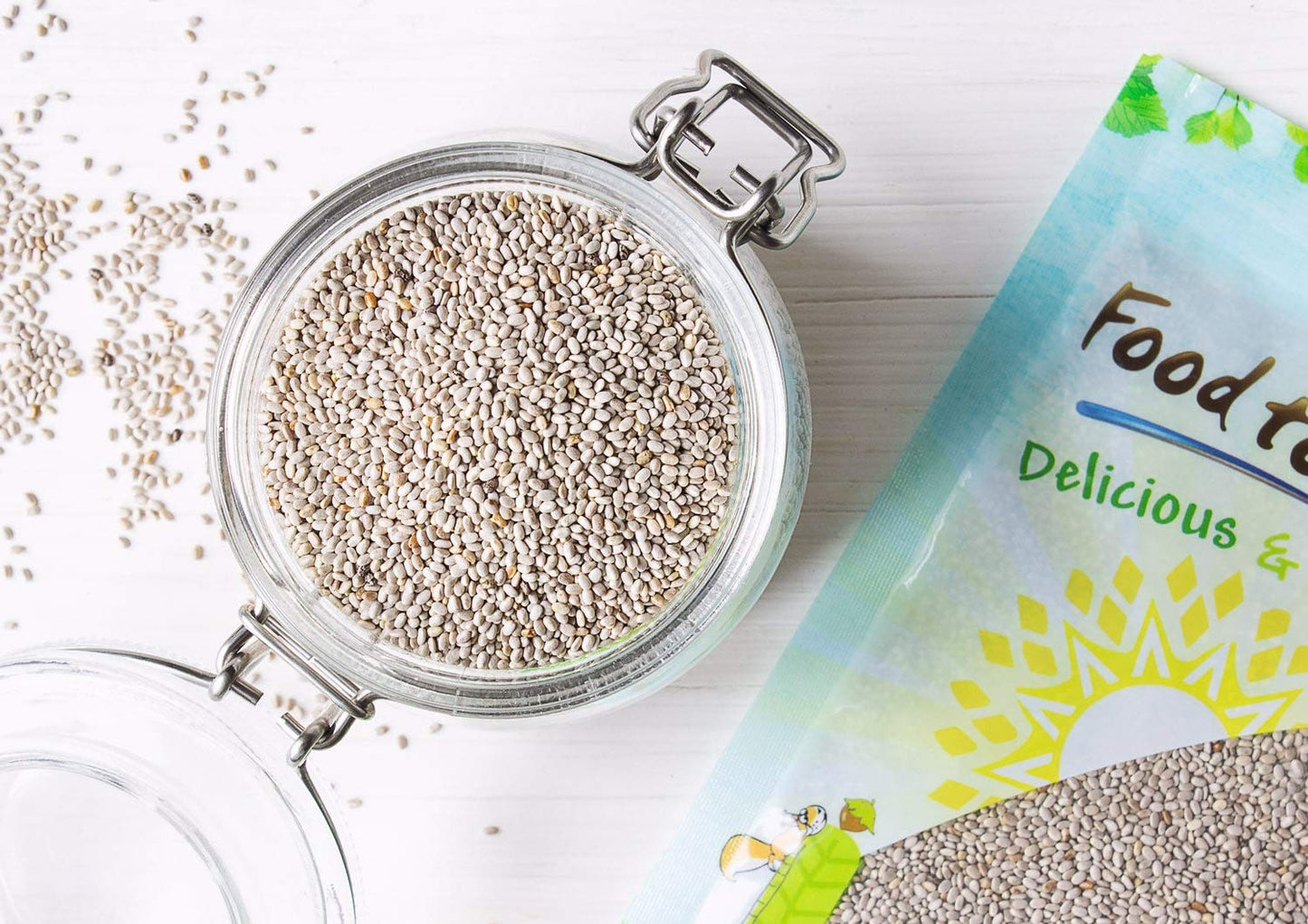 Food To Live - White Chia Seeds, 6 Pounds - Whole, Raw, Kosher, Keto, Sirtfood, Vegan, Bulk. Rich In Omega 3, Omega 6, Fiber, Pr