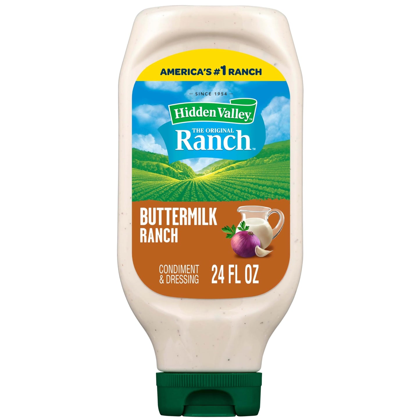 Hidden Valley Buttermilk Ranch Condiment and Dressing, Easy Squeeze Bottle, 24 Fl Oz (Package May Vary)
