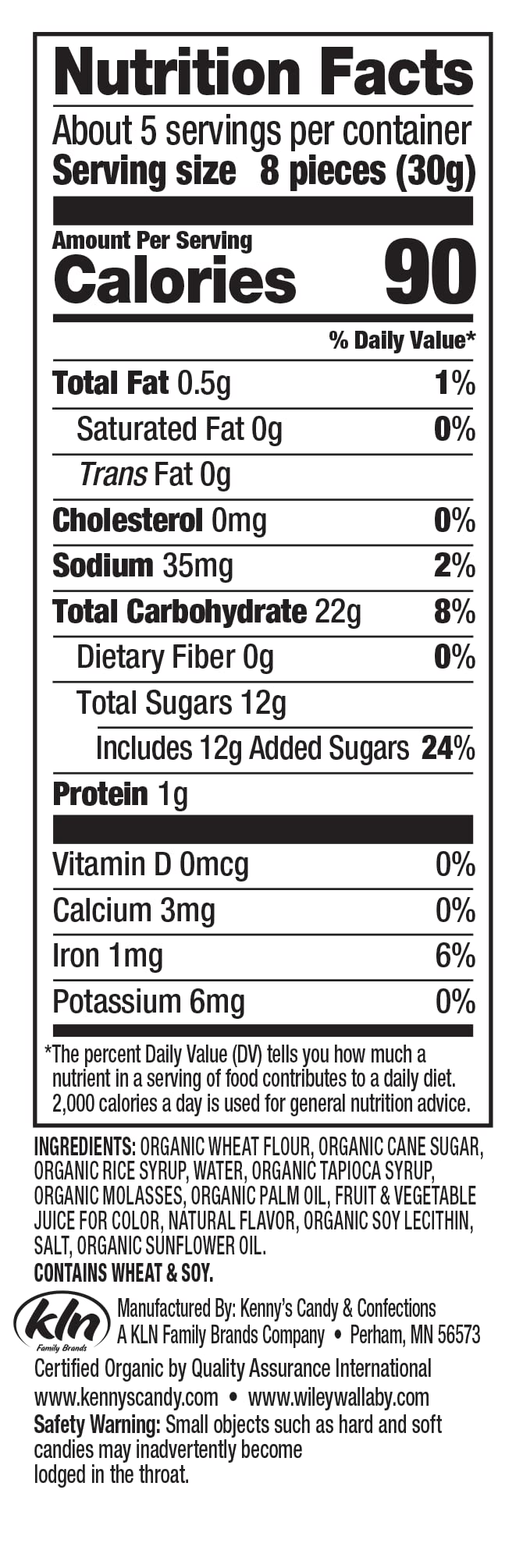 Wiley Wallaby Organic Black Licorice Bites, 5.5 Oz