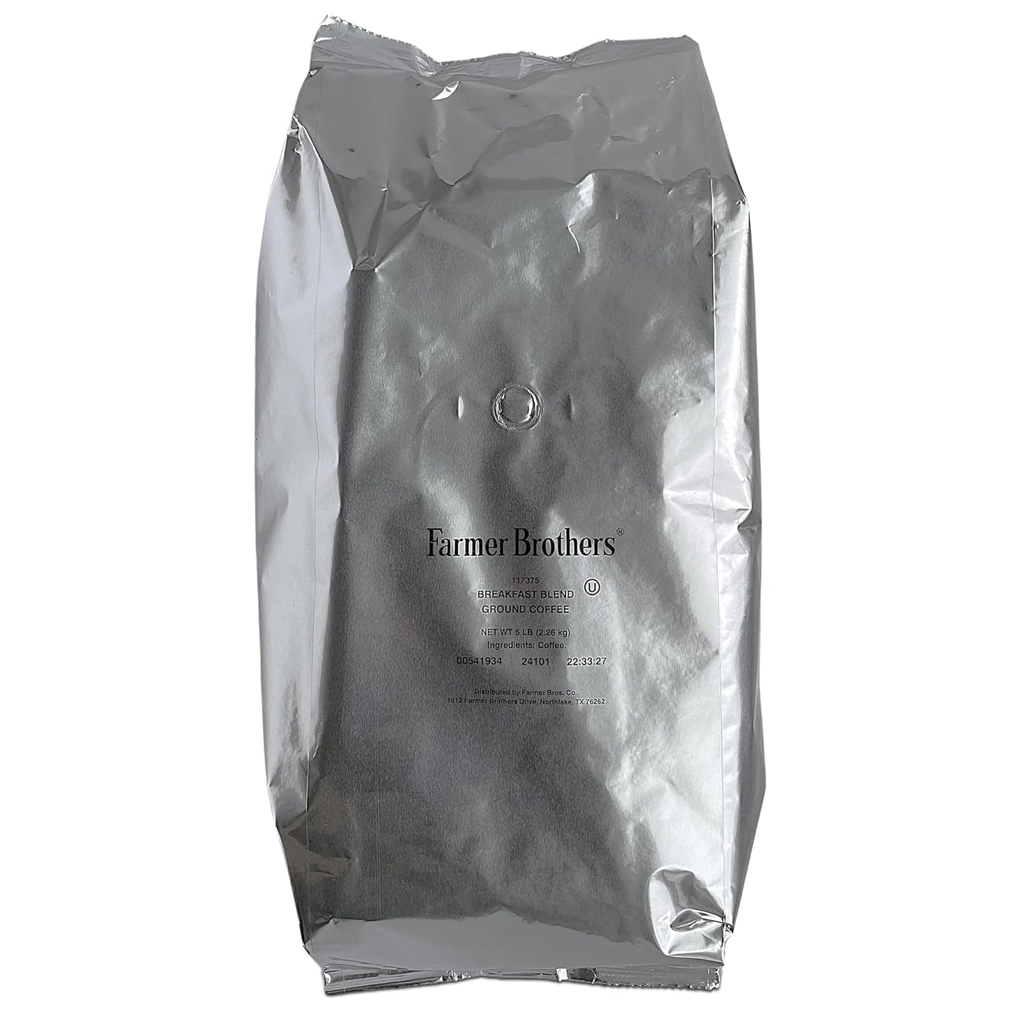 Farmer Brothers Ground Coffee 5Lb Breakfast Blend - Medium Roast Smooth Flavor Foodservice Coffee Supply Bulk Coffee Bag With Nut & Chocolate Notes Fresh Packaflavor Blendg With Degassing Valve