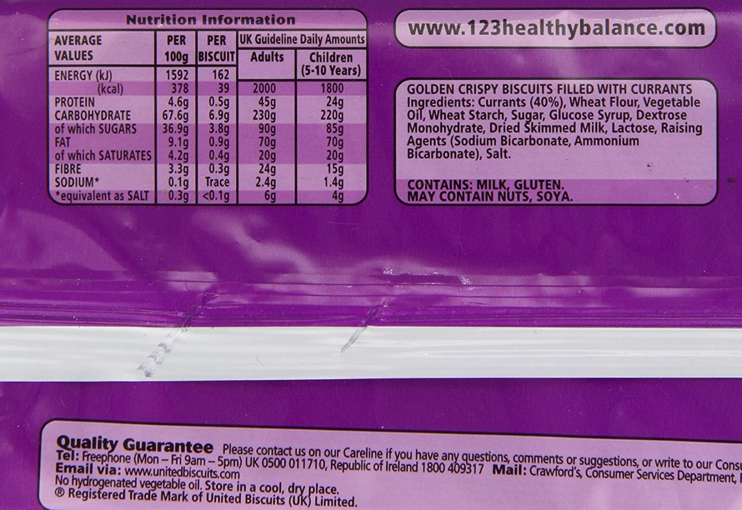 Crawfords Garibaldi Biscuits 100g (Pack of 12)
