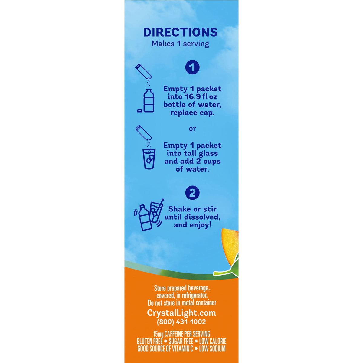 Crystal Light On The Go Peach Mango Green Tea Drink Mix, 10-Packet Box (Pack Of 9)